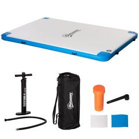 10' x 7' Inflatable Dock Platform with Air Pump & Backpack, For Pool Beach Ocean Blue