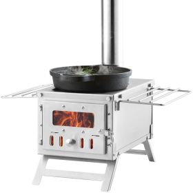 VEVOR Wood Stove, 80 inch, Stainless Steel Camping Tent Stove, Portable Wood Burning Stove with Chimney Pipes & Gloves