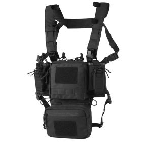 Adjustable & Detachable Tactical Chest Rig (Color: black)